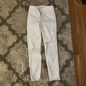 high rise white jeggings